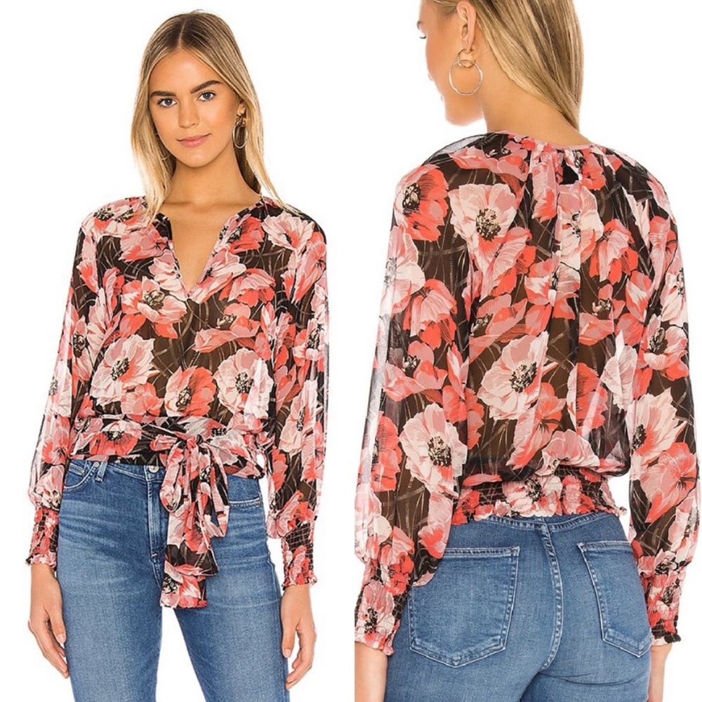 MISA Los Angeles Revolve Lettie Floral Printed Blouse